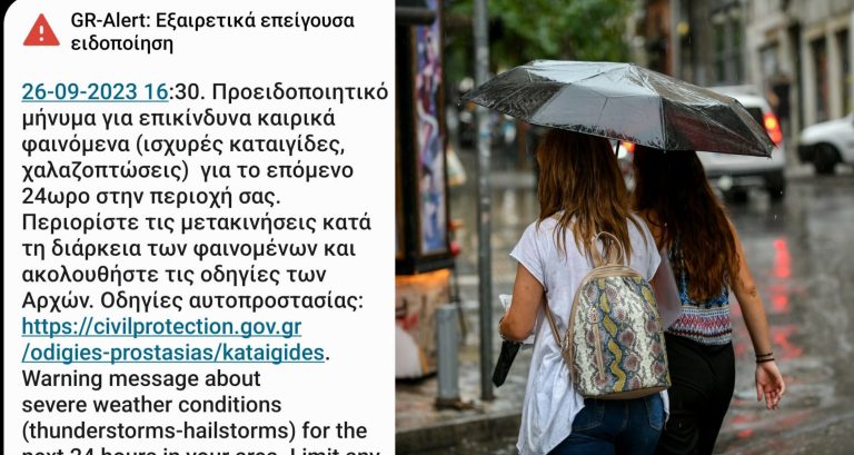Νέο μήνυμα από το 112 έλαβαν οι Λαμιώτες για την κακοκαιρία “Elias”