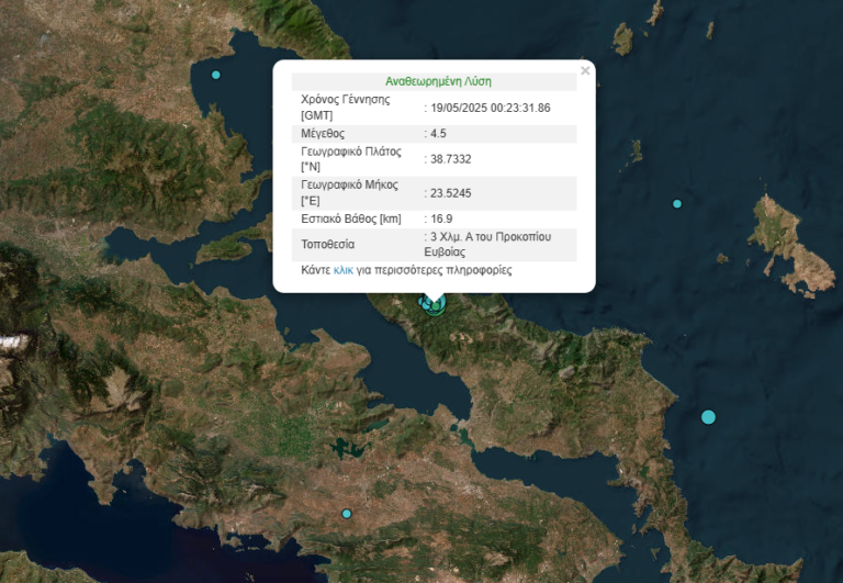 Νέα σεισμική δόνηση 4.5 ρίχτερ στην Εύβοια τα ξημερώματα, αισθητή και στην Φθιώτιδα – δεν ανησυχούμε λέει ο Ευθύμιος Λέκκας